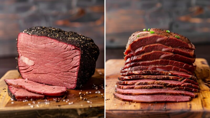 Pastrami vs Corned Beef, side to side comparison